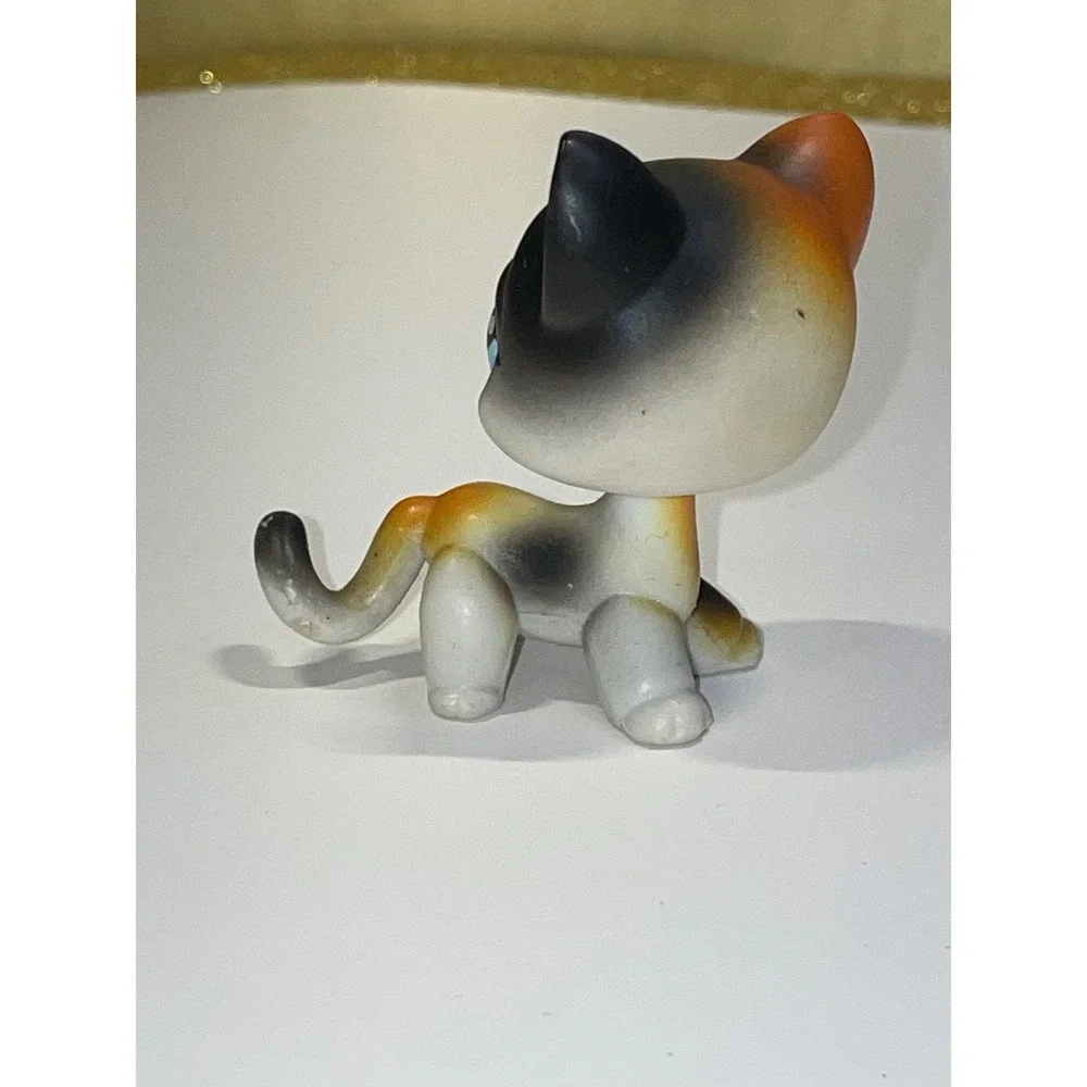 Littlest Pet Shop LPS Orange Black Calico‎ Cat #106 Blue Eyes Toy Hasbro